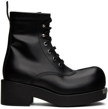 MM6 | Black Patent Leather Ankle Boots,商家Ssense US,价格¥4491