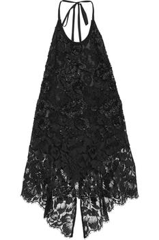 Stella McCartney | Thalia embellished cotton-blend lace halterneck top商品图片,3折