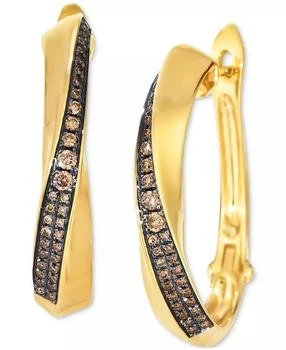 Le Vian | Chocolatier Chocolate Diamond Hoop Earrings (1/4 ct. t.w.) in 14k Honey Gold,商家Macy's,价格¥20562