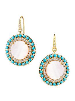 商品Syna | Mogul 18K Gold, Diamond & Turquoise Drop Earrings,商家Saks Fifth Avenue,价格¥37342图片