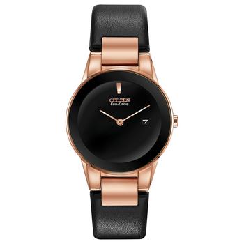 Eco-Drive Women's Axiom Black Leather Strap Watch 30mm