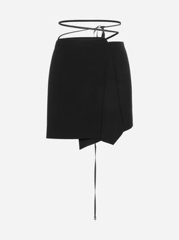 推荐Straps detail viscose-blend miniskirt商品