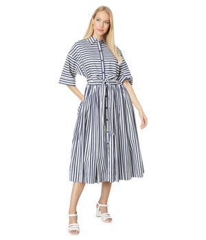 推荐Julia Stripe Midi Shirtdress商品