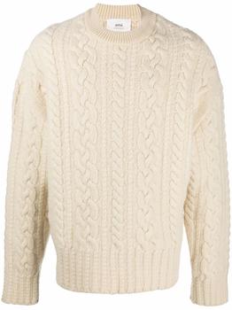推荐AMI PARIS - Cable Knit Wool Sweater商品