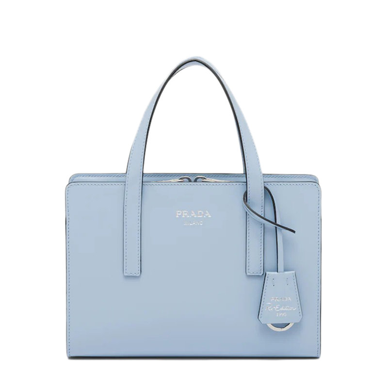 Prada | 【预售3-7天】PRADA/普拉达 22新款Re-Edition 1995系列 女士迷你款天蓝色皮革热印徽标配拉链式隔层单肩斜挎手提包1BA357_ZO6_F02TG_V_OOO商品图片,7.9折, 包邮包税