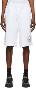 范思哲男装好不好, Versace | White V-Emblem Shorts商品图片 6.6折