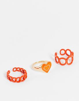 商品Madein. | Madein orange chunky multipack of rings,商家ASOS,价格¥76图片