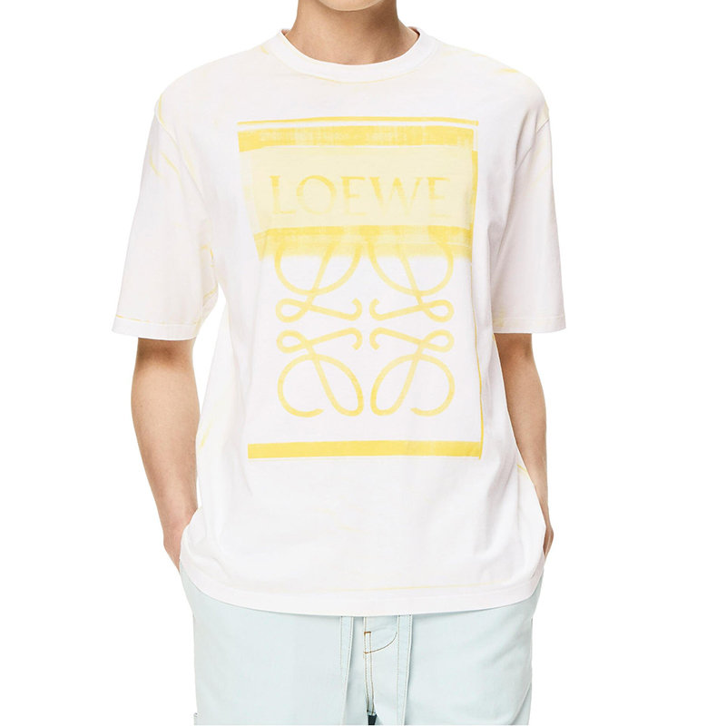 Loewe | 【预售3-7天】LOEWE/罗意威 22年秋冬新款 男士白色/黄色纯棉复印效果Anagram Logo印花T恤H526Y22X27-2108商品图片,8折×额外9.5折, 包邮包税, 额外九五折
