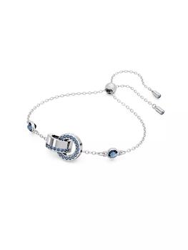 商品Swarovski | Hollow Rhodium-Plated & Crystal Interlocking Loop Bracelet,商家Saks Fifth Avenue,价格¥1246图片