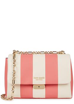 Kate Spade | Carlyle medium striped leather shoulder bag商品图片,额外8.5折, 额外八五折