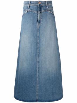 product flared denim maxi skirt - women image