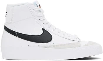 NIKE | Kids White Blazer Mid '77 Big Kids Sneakers,商家SSENSE CA,价格¥627