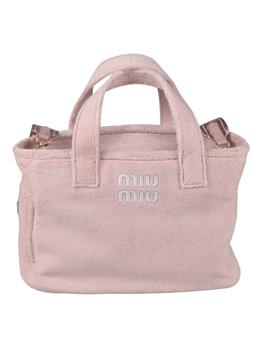 Miu Miu | Miu Miu Logo Embossed Top Handle Shopper Bag商品图片,8折