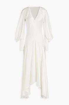 ROKSANDA, ROKSANDA | Gathered hammered silk-satin midi dress商品图片 4折