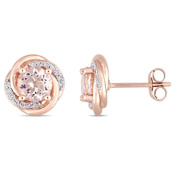 商品Julianna B | 10K Rose Gold Morganite and Diamond Earrings,商家Lord & Taylor,价格¥5052图片