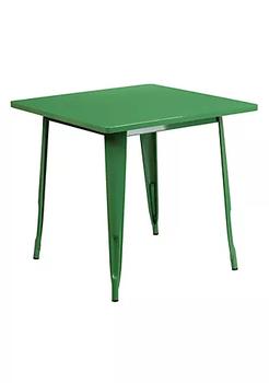 商品Flash Furniture | Flash Furniture Commercial Grade 31.5" Square Green Metal Indoor-Outdoor Table,商家Belk,价格¥1964图片