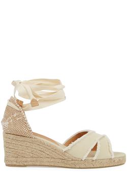 商品CASTAÑER | Bluma 60 ivory canvas wedge espadrilles,商家Harvey Nichols,价格¥863图片