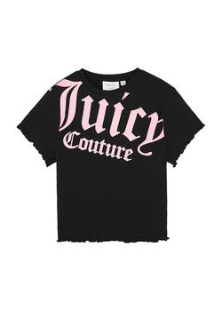 Juicy Couture | KIDS Black logo cotton-blend T-shirt (9-16 years)商品图片,