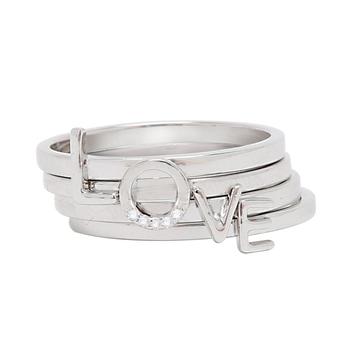 商品Adornia  Love Ring Stack silver图片