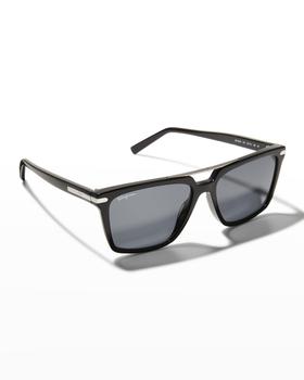 菲拉格慕经典款, Salvatore Ferragamo | Men's Classic Logo Double-Bridge Square Sunglasses商品图片 