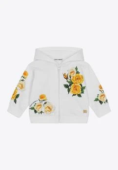 Dolce & Gabbana | Baby Girls Rose Print Zip-Up Hoodie,商家Thahab,价格¥2516