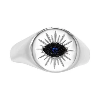 Macy's | Black Spinel (1/20 ct. t.w.) & Lab-Created Blue Spinel Accent Evil Eye Ring in Sterling Silver,商家Macy's,价格¥633