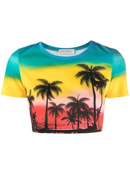 product palm tree-print cropped T-Shirt - women image
