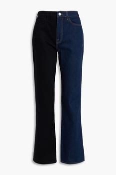 商品Le Jane two-tone high-rise straight-leg jeans图片