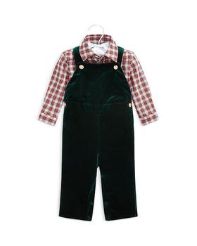 Ralph Lauren | Boys' Plaid Shirt & Velvet Overalls Set - Baby商品图片,独家减免邮费