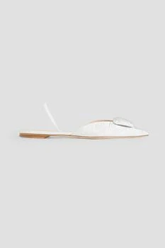 推荐Sabine embellished moire slingback point-toe flats商品