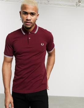 Fred Perry | Fred Perry twin tipped logo polo in burgundy商品图片,8.4折
