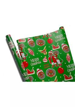 商品Black Santa & Mrs. Claus Christmas Wrapping Paper图片