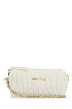 Miu Miu | Miu Miu Matelassé Logo Plaque Shoulder Bag商品图片,8折