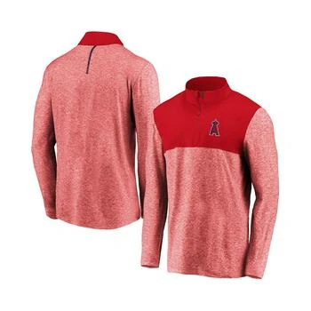 推荐Men's Branded Red Los Angeles Angels Iconic Marble Clutch Half-Zip Pullover Jacket商品