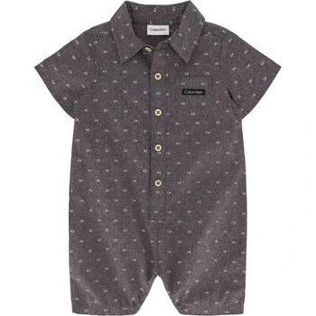 Calvin Klein | Baby Boys Monogram Print Chambray Romper 2.9折