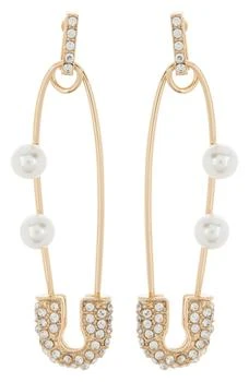 Tasha | Crystal & Imitation Pearl Safety Pin Earrings,商家Nordstrom Rack,价格¥68