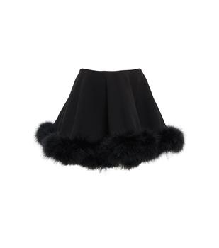 推荐Feather-trimmed miniskirt商品