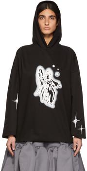 we11done卫衣推荐, We11done | Black Cotton Hoodie商品图片 3折