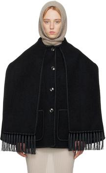 Totême | Black Embroidered Scarf Jacket商品图片,