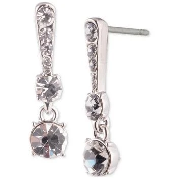Givenchy | Silver-Tone Stone & Crystal Bar Drop Earrings,商家Macy's,价格¥142