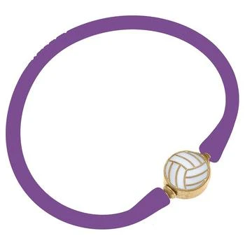Canvas Style | Enamel Volleyball Silicone Bali Bracelet In Purple,商家Verishop,价格¥212