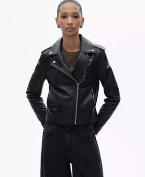 Mango | Women's Leather Biker Jacket,商家Macy's,价格¥1496