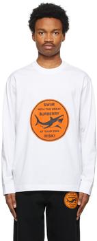 Burberry | White Shark Graphic Long Sleeve T-Shirt商品图片,