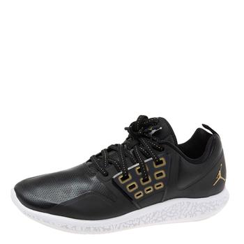 推荐Air Jordan Black Perforated Leather Grind Sneakers Size 47.5商品