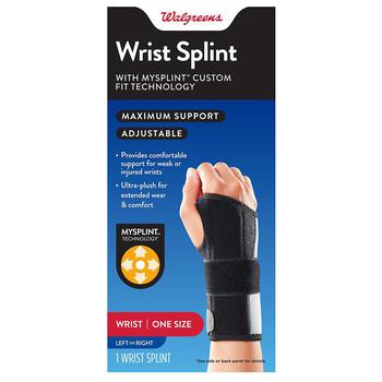 Walgreens | Wrist Splint with MySplint Custom Fit Technology One Size商品图片,独家减免邮费