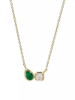 Anzie | Mélia 14K Yellow Gold, Emerald & Topaz Pendant Necklace,商家Saks Fifth Avenue,价格¥4876