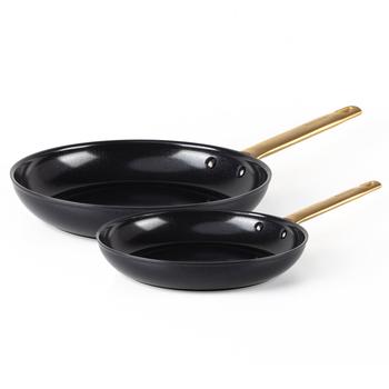 商品Greenpan | Greenpan Reserve 2-Piece Open Frypan Set, 8-Inch & 10-Inch, Black/Gold,商家Premium Outlets,价格¥716图片