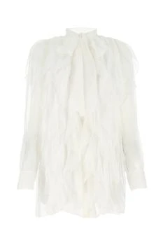 Valentino | Valentino Ruffled Sheer Chiffon Shirt,商家Cettire,价格¥15579