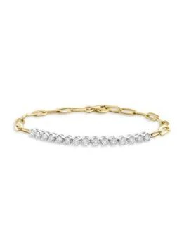 Effy | Two Tone 14K Gold & 0.75 TCW Lab Grown Diamond Bracelet,商家Saks OFF 5TH,价格¥13431
