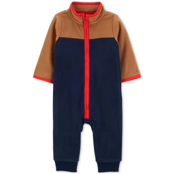 Carter's | Baby Boys Colorblocked Fleece Zip-Front Jumpsuit 7折, 独家减免邮费